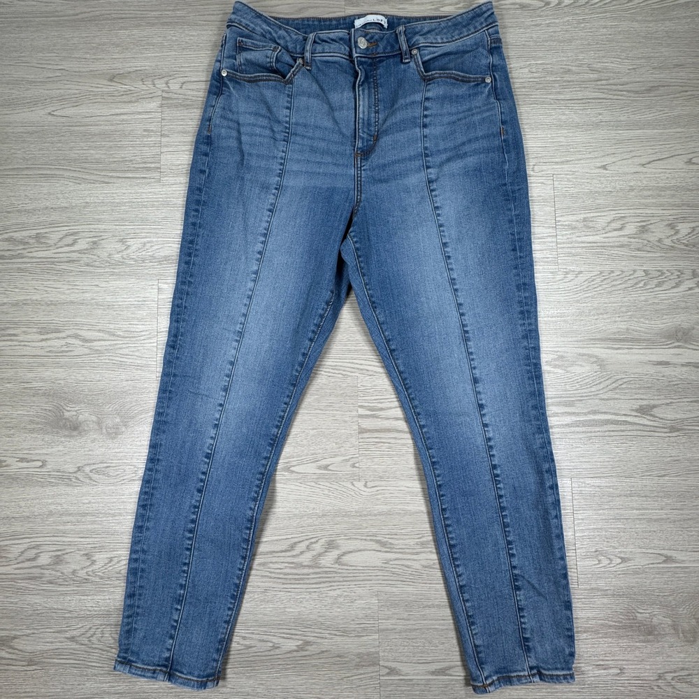 Loft Women's‎ Skinny Jeans Front Seam High Rise Medium Wash Blue Size 32/14